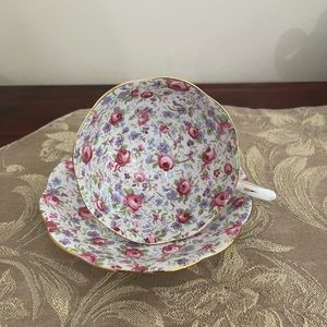 Royal Standard Chintz Floral Wide Mouth Teacup & Saucer
